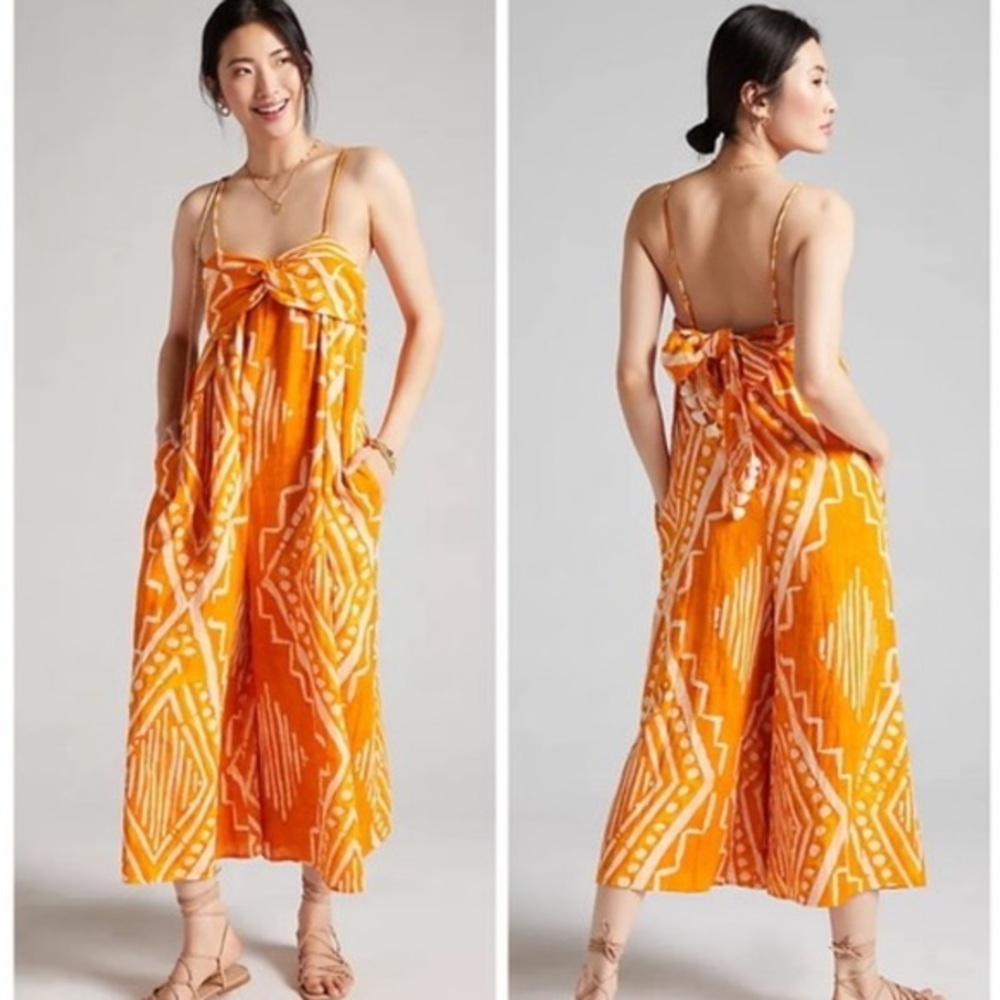 ANTHROPOLOGIE PLEATED WIDE LEG JUMPSUIT